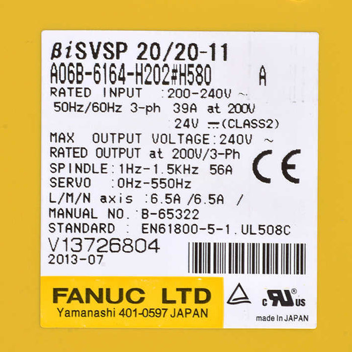 FANUC a06b-6164-h202 Servo Drive Module 