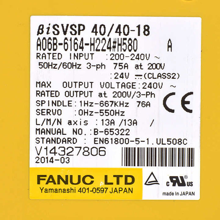 FANUC a06b-6164-h224 Servo Drive Module 