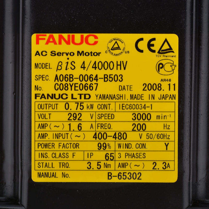 Fanuc Ac Servo Motor A06B-0064-B503 100% Original Brand