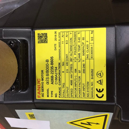 Fanuc Cncjapan PlcAc Servo Motor A06B-2235-B605 100% Original