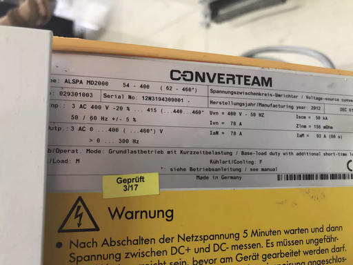 Converteam Negotiateprice Br/ Condition In Good Converteam InverterInverter ALSPA MD2000 54-400 100% New Original/Used