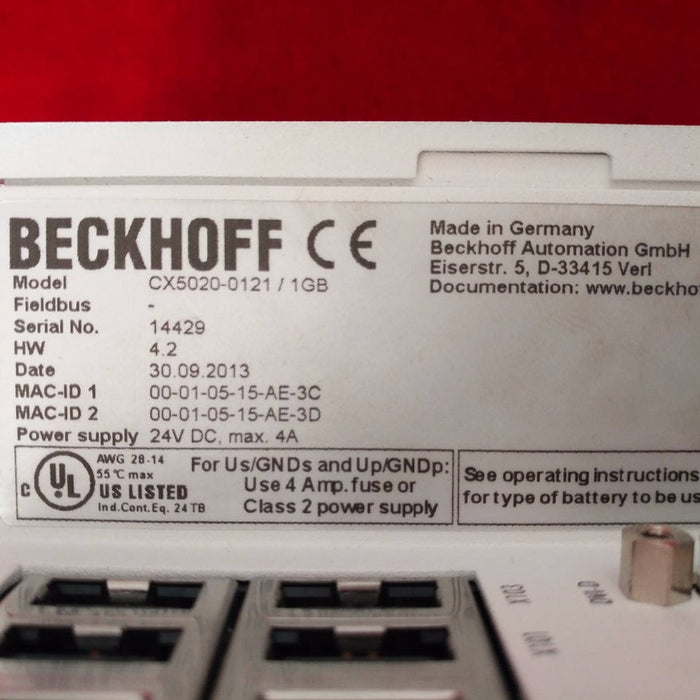 Beckhoff Plc Control Module CX5020-0121 Used