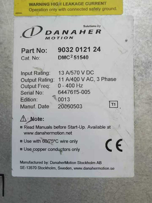 Danaher NeedinquiryServo Motor Drive Controller Amplifiers DMC2 51540 DMC 51540 Used