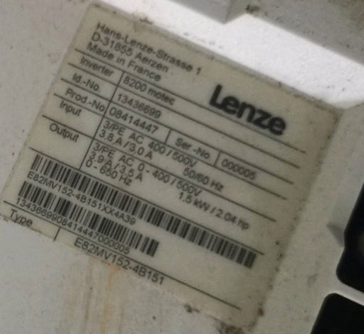 Need Inquiry Used Lenze E82MV152-4B151 Servo Drive Frequency Inverter