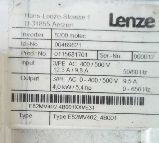 Need Inquiry Used Lenze E82MV402-4B001 Servo Drive Frequency Inverter