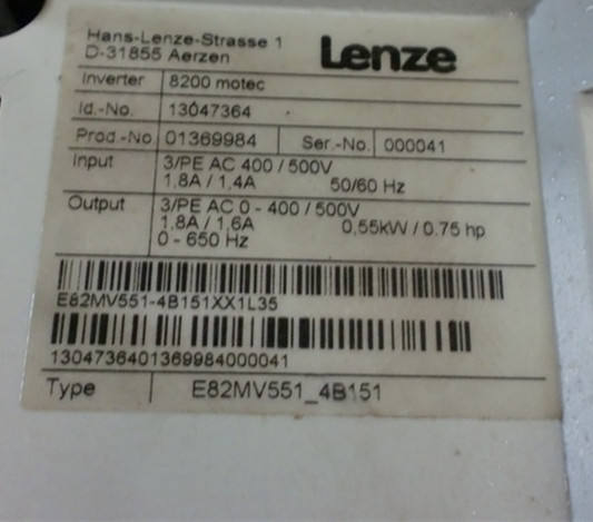 Need Inquiry Used Lenze E82MV551-4B151 Servo Inverter Drive