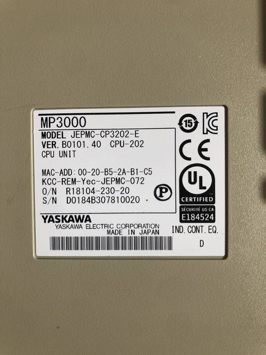 Yaskawa NeedinquiryMp CpuCpu Module JEPMC-CP3202-E Used