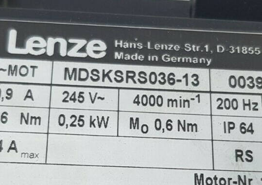 Lenze MDSKSRS036-13 Servo Motor