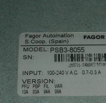 Fagor FagerUc/A Cnc System ControllerInquiry PSB3-8055 Used Parts