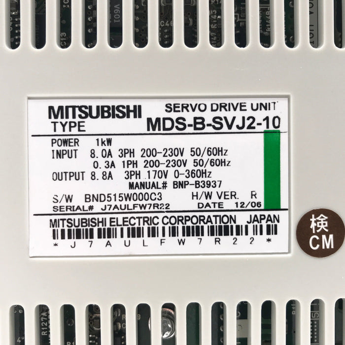 Mitsubishi MDS-B-SVJ2-10 Servo Driver Refurbished